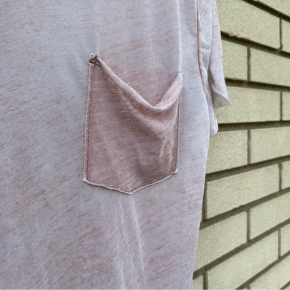 We The Free People Vella Tee Shirt Silver Lining Light Pink Sheer - Picture 5 of 9